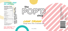 Load image into Gallery viewer, The Popd Shop Lank Drank Rose Punch Soda (68 calories)