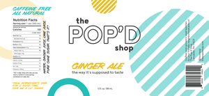 The Pop'd Shop Ginger Ale Soda Label (103 Calories)